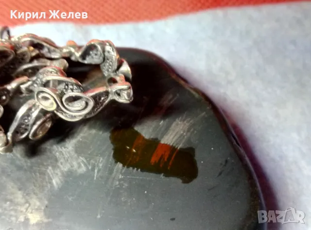 ИЗУМИТЕЛНО КРАСИВА АРТ СРЕБЪРНА ГРИВНА СРЕБРО 925 с БЯЛА ПОЗЛАТА Закопчалка БЛАГОРОДНА СТОМАНА 47484, снимка 5 - Гривни - 48492785