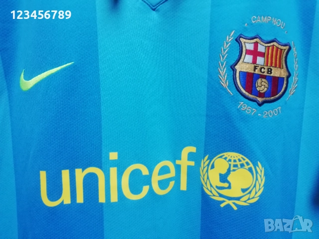 Barcelona Messi 2007/2008 юбилейна оригинална тениска фланелка Меси Барселона екип , снимка 6 - Тениски - 52154716