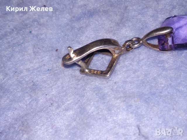 ПРЕКРАСНА АНГЛИЙСКА СРЕБЪРНА СКЪПОЦЕННА АР НУВО ОБЕЦА СРЕБРО 925 с ЮВЕЛИРНО ФАСЕТИРАН АМЕТИСТ 21030, снимка 15 - Обеци - 40488460