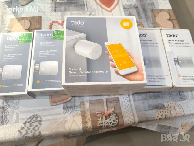 Продавам комплект tado° смарт термостати за парно с интернет бридж – 6 броя термостати + 1 бридж, снимка 2 - Други стоки за дома - 51001100
