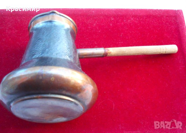 Старинно медно джезве за кафе, снимка 2 - Антикварни и старинни предмети - 43976616