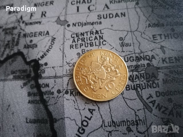 Монета - Кения - 10 цента | 1977г., снимка 1 - Нумизматика и бонистика - 35305655