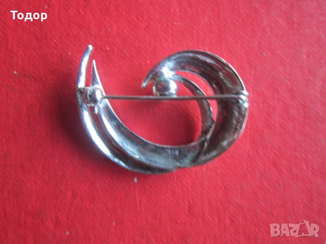 Уникална сребърна брошка с перла и камъни , снимка 3 - Други - 35015072