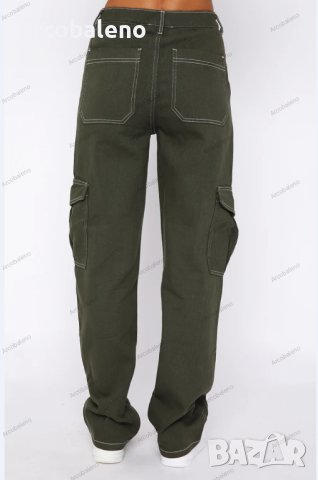 Модерен дамски пачуърк прав панталон с много джобове, 2цвята, снимка 12 - Панталони - 44014701