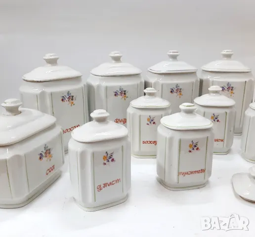 Стари порцеланови буркани за подправки и продукти - 11 бр.(13.5), снимка 6 - Антикварни и старинни предмети - 47736030
