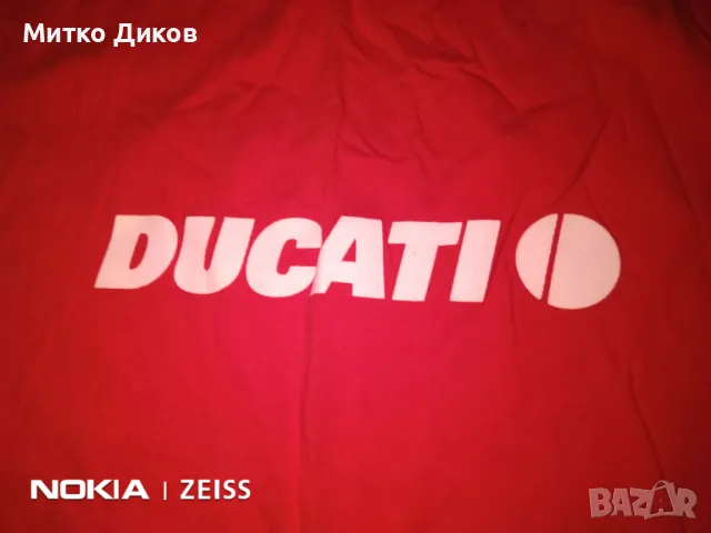 Ducati мотористка тениска 100пр.памук размер Л отлична, снимка 2 - Други спортове - 48042195