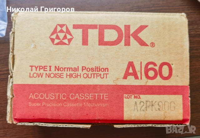 TDK A60-кашон+касети, снимка 2 - Аудио касети - 51631491