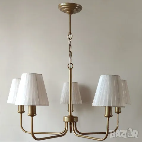 Класическа лампа/винтидж, шаби шик, рустик, прованс тип свещ с 5 рамена, с/без /текстилни абажури, снимка 8 - Полилеи - 47675960