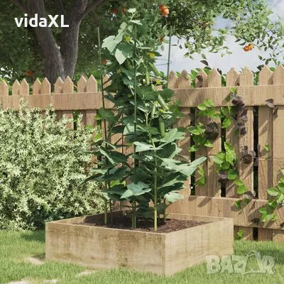 vidaXL Стойки за цветя с 3 пръстена, 5 бр, зелени, 75 см, стомана(SKU:319374), снимка 2 - Други - 49301669