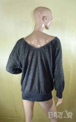 Дамска сива вълнена блуза Made in Italy мохер и вълна, снимка 4 - Блузи с дълъг ръкав и пуловери - 33322110