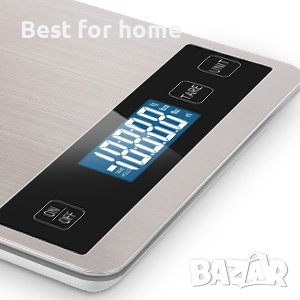 Акумулаторна кухненска везна 15 кг Лед с иноксово покритие, снимка 8 - Електронни везни - 43924833