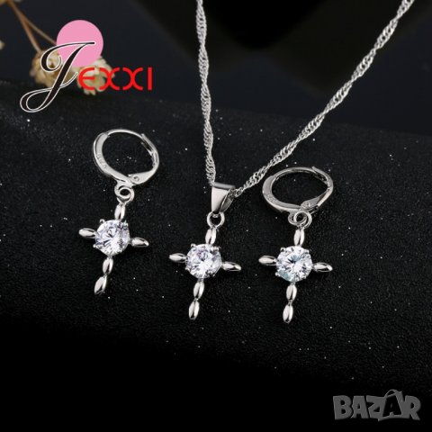 Комплект – колие и обеци стилно бижу аксесоар, снимка 1