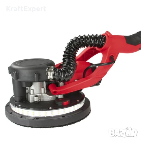 Шлайфмашина за стени и тавани KraftWorld – с кръгла LED глава,телескопично рамо,торба и 6 диска, снимка 6 - Други инструменти - 50681333