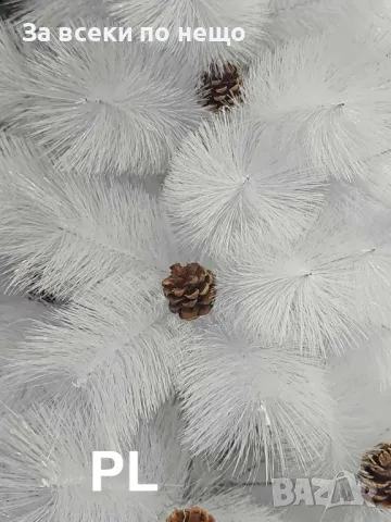 Гъста бяла изкуствена елха със шишарки, снимка 4 - Декорация за дома - 48049577