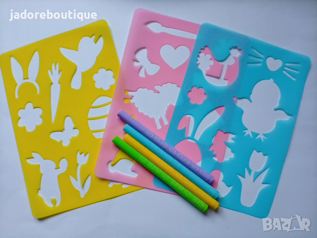 Комплект за рисуване - тебеширени маркери и шаблони