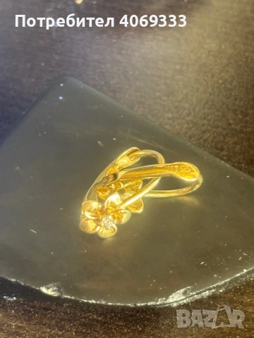 Обеци с диаманти 14к 1.23гр, снимка 1