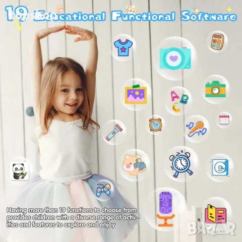 Телефон за деца със сим карта и различни игри, родителски контрол, музика, камера, тъч скрийн - син, снимка 7 - Motorola - 50503805