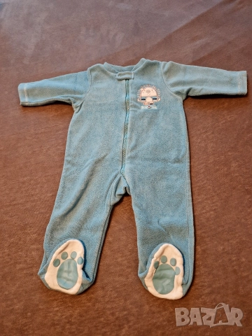 6-9м 74см Помпер гащеризон, полар, син, без следи от употреба 