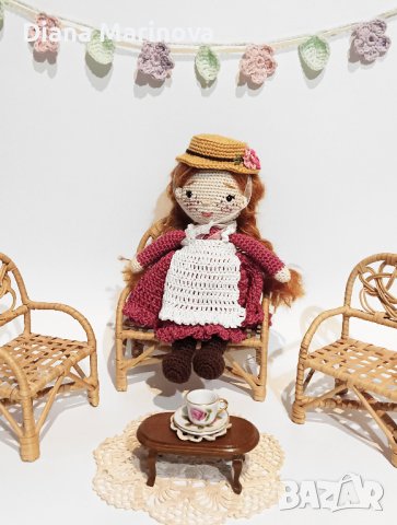 Плетени играчки, кукла Анн Шърли, подарък за момиче, ръчна изработка 