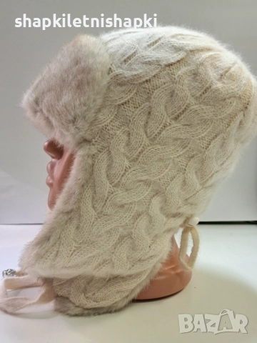 Дамска шапка лукс,ангора,вълна - 111, снимка 3 - Шапки - 52224678
