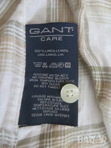 Мъжки ризи с къс ръкав от лен Gant, снимка 10 - Ризи - 26090422