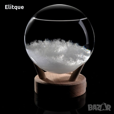 Сфера с LED лампа и кристали за времето - от буреносно стъкло TQY3