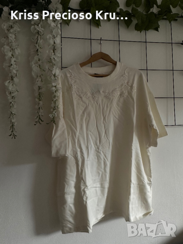 Бяла Тениска Oversized Нова, снимка 4 - Тениски - 44862933