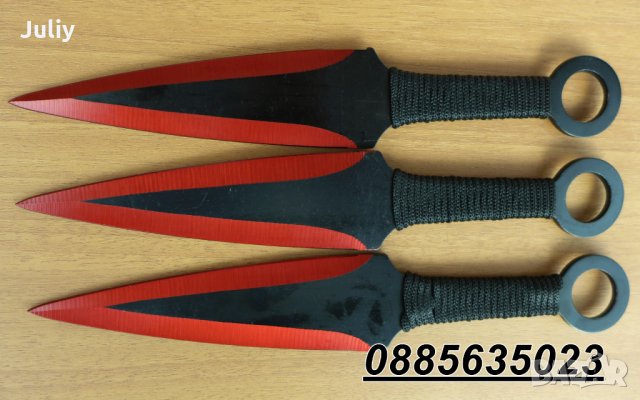 Ножове за хвърляне/кунай/- тип кама - 3 броя, снимка 5 - Други игри - 10342642