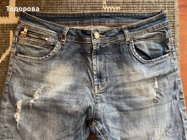 Мъжки дънки с кръпки, снимка 2 - Дънки - 52175576