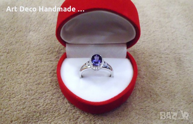 Годежен пръстен злато, танзанит и диаманти, снимка 4 - Пръстени - 27478177