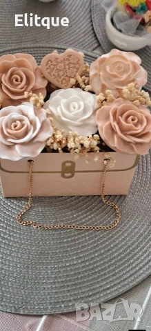 ръчно изработени сапунени свещи , снимка 2 - Декорация за дома - 53445211