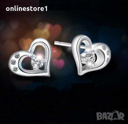 Сребърни Обеци Обич - 925 печат сребро BA207