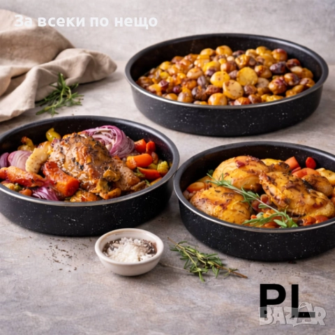 Промо комплект – 5 бр. черни емайлирани тенджери + 3 бр. дълбоки черни тави Rosberg Код P1753, снимка 6 - Съдове за готвене - 52980544