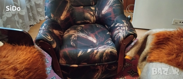 2 фотьола и 2 табуретки, снимка 2 - Дивани и мека мебел - 51918450