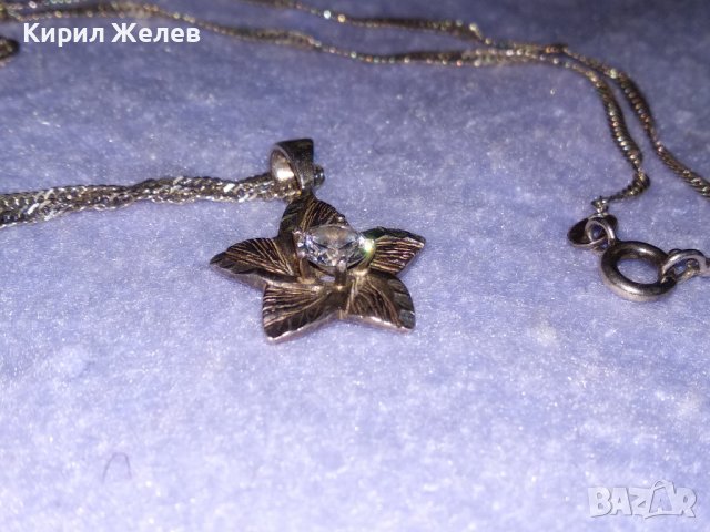 ИЗЯЩНО СРЕБЪРНО КОЛИЕ с ФЛОРАЛЕН СРЕБЪРЕН МЕДАЛЬОН СРЕБРО 925 с ЦИРКОН с БРИЛЯНТЕН ФАСЕТ 34381, снимка 6 - Колиета, медальони, синджири - 39471219