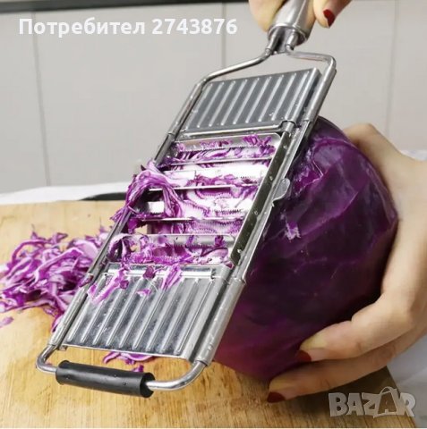 Мултифункционално ренде-слайсър с три приставки,Неръждаема стома,35Х8,5см, снимка 6 - Аксесоари за кухня - 43830532