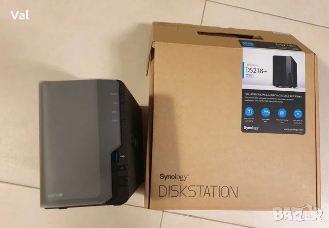 Продавам сървър NAS Synology DS218+ с диск 500GB, снимка 2 - Външни хард дискове - 37669863