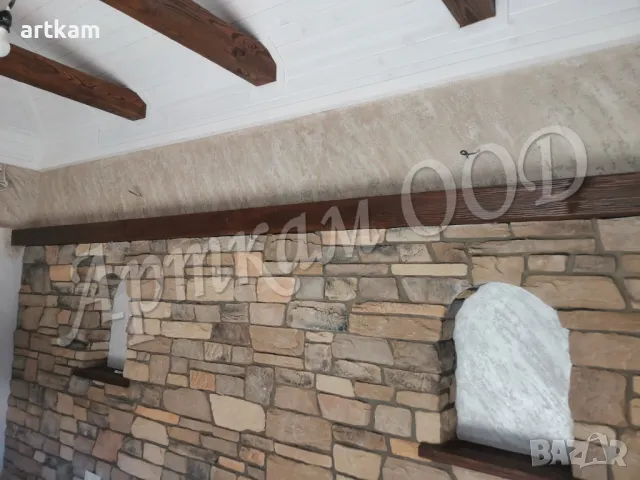 Камина и стена облицовка с камък, снимка 3 - Облицовки - 49128663