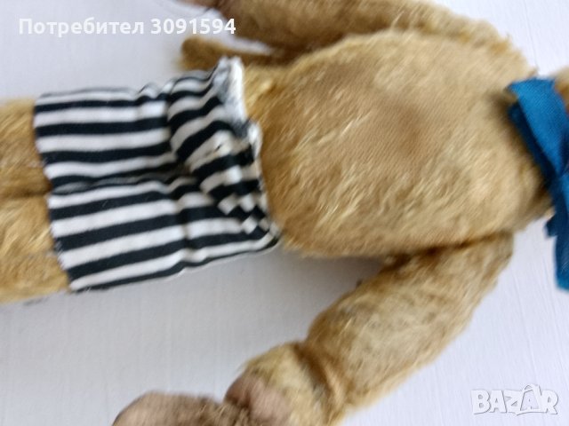 Стара играчка маймуна напълнена със слам , снимка 4 - Колекции - 43886650