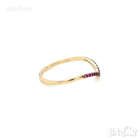 Златен дамски пръстен 0,88гр. размер:56 14кр. проба:585 модел:21886-5, снимка 2 - Пръстени - 44086353