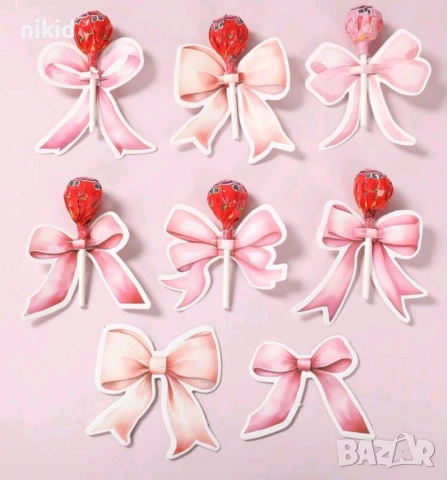 24 Пандела пандели панделки картонени парти поставки за близалки, снимка 3 - Други - 53289511