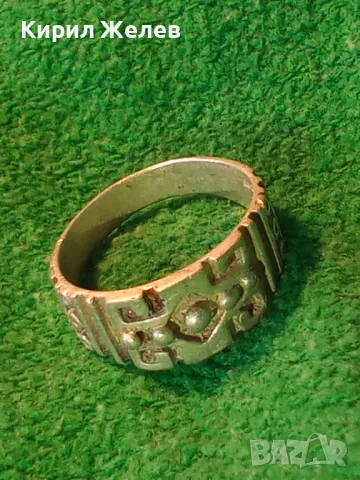 СТИЛНО РЕТРО АРТ ОРНАМЕНТИРАН СРЕБЪРЕН ПРЪСТЕН РЪЧНА БИЖУТЕРСКА ИЗРАБОТКА 50209, снимка 13 - Пръстени - 49959634
