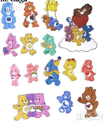 50 бр Грижовните мечета The Care Bears самозалепващи лепенки стикери за украса декор  , снимка 2 - Други - 27820320