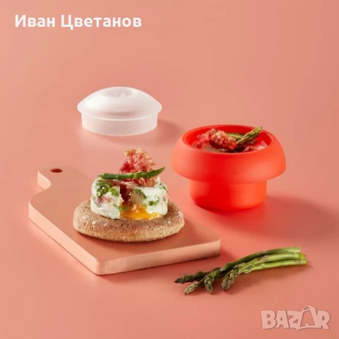 Уред за приготвяне на яйце в микровълнова Lekue, цилиндър/прозрачен цилиндър, снимка 2 - Други - 50817360