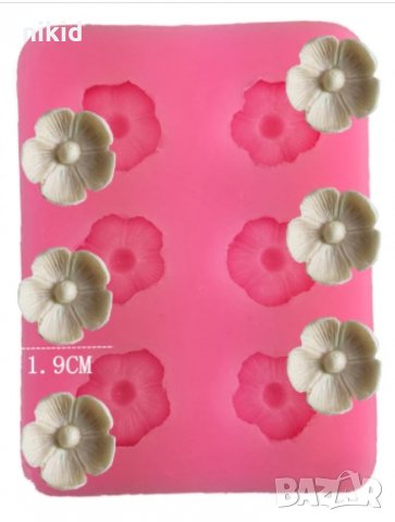 6 цветчета Вишнев цвят силиконов молд форма фондан украса декор торта, снимка 2 - Форми - 33408122