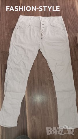 Бели еластични дънки, снимка 1