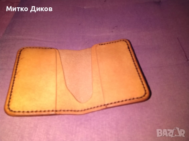 Ватев марково дебела кожа естествена кожа калъвче 102х75мм, снимка 4 - Портфейли, портмонета - 52905522