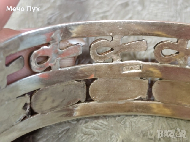 Сребърна твърда,отворена гривна ( 322), снимка 5 - Гривни - 51516560