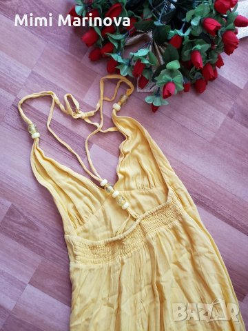 Жълта рокля, снимка 4 - Рокли - 25564524