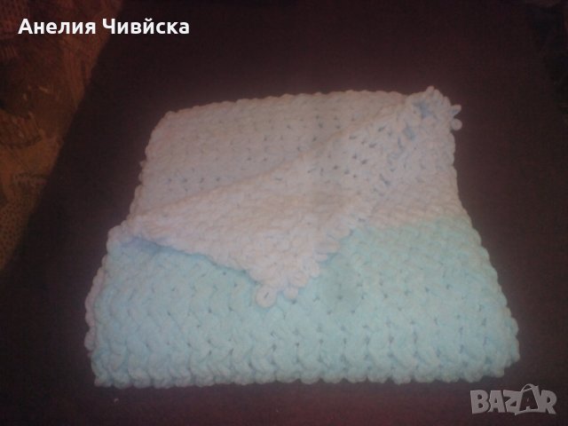 Плетене на ръце бебешко одеяло, снимка 5 - Спално бельо и завивки - 33432058